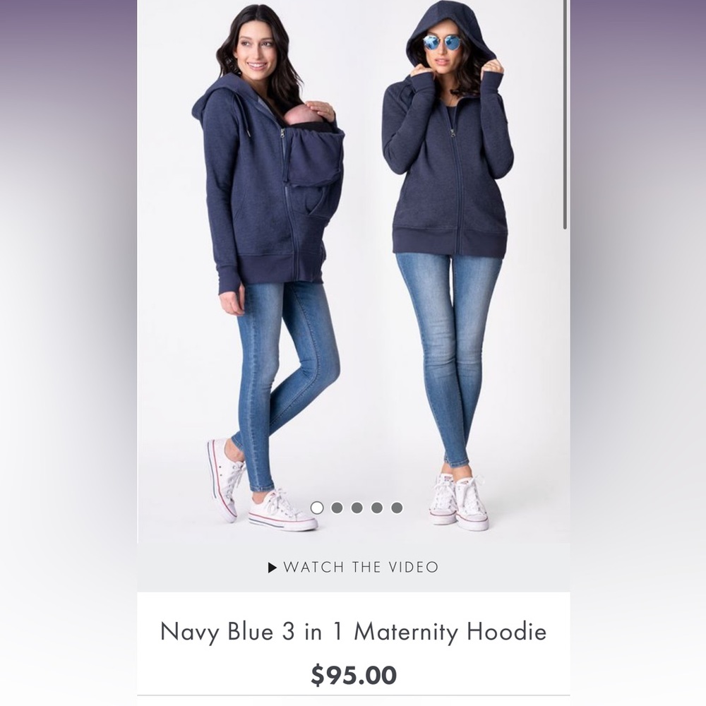 Seraphine 3 in 1 maternity, nursing, babywearing hoodie, blue, medium